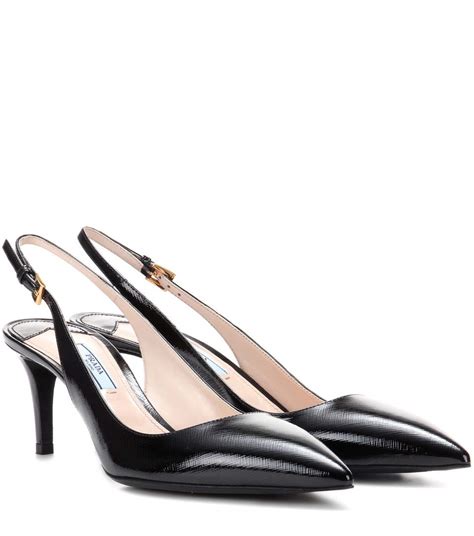 prada black slingback pumps|prada slingback kitten heel pumps.